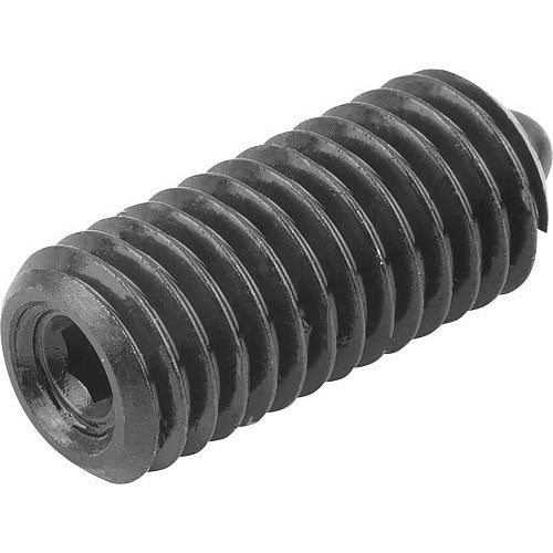 KIPP K0317.10 SPRING PLUNGER STANDARD SPRING FORCE D=M10 L=22, STEEL, COMP:PIN STEEL on Sale