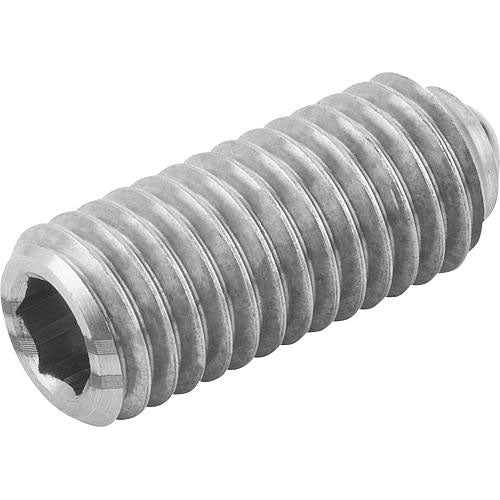 KIPP K0316.206 SPRING PLUNGER INTENSIFIED SPRING FORCE D=M06 L=15, STAINLESS STEEL, COMP:BALL STAINLESS STEEL Hot on Sale