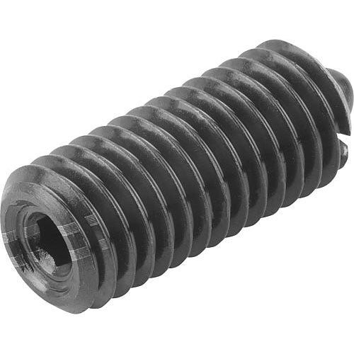 KIPP K0317.220 SPRING PLUNGER INTENSIFIED SPRING FORCE D=M20 L=40, STEEL, COMP:PIN STEEL, PU=5 Sale