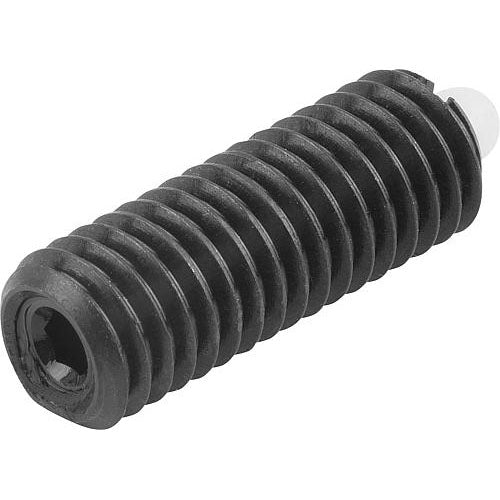 KIPP K0318.A2 SPRING PLUNGER STANDARD SPRING FORCE D=1/4-20 L=20, STEEL, COMP:PIN POM, PU=25 on Sale