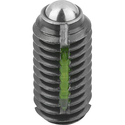 KIPP K0321.AJ SPRING PLUNGER STANDARD SPRING FORCE, WITH THREAD LOCK D=1/4-28 L=14, STEEL, COMP:BALL STEEL, PU=10 Fashion