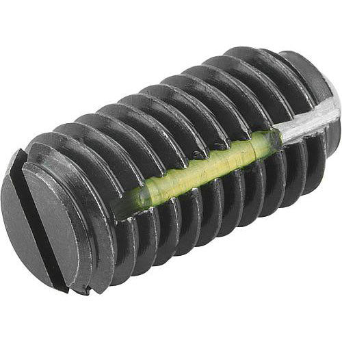 KIPP K0321.AJ SPRING PLUNGER STANDARD SPRING FORCE, WITH THREAD LOCK D=1/4-28 L=14, STEEL, COMP:BALL STEEL, PU=10 Fashion