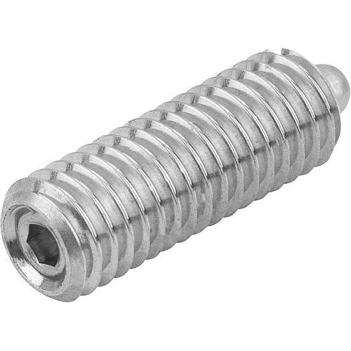 KIPP K0319.A5 SPRING PLUNGER STANDARD SPRING FORCE D=1/2-13 L=28, STAINLESS STEEL, COMP:PIN STAINLESS STEEL, PU=5 on Sale