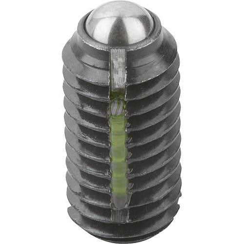 KIPP K0321.2AJ SPRING PLUNGER INTENSIFIED SPRING FORCE, WITH THREAD LOCK D=1/4-28 L=14, STEEL, COMP:BALL STEEL, PU=10 Discount