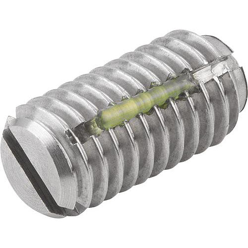 KIPP K0322.06 SPRING PLUNGER STANDARD SPRING FORCE, WITH THREAD LOCK D=M06 L=14, STAINLESS STEEL, COMP:BALL STAINLESS STEEL Fashion