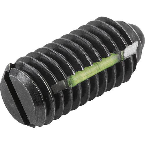 KIPP K0323.A6 SPRING PLUNGER STANDARD SPRING FORCE, WITH THREAD LOCK D=5/8-11 L=24, STEEL, COMP:PIN STEEL, PU=5 Fashion