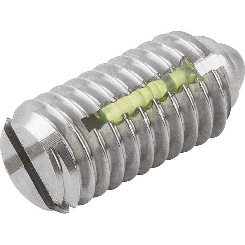 KIPP K0324.116 SPRING PLUNGER LIGHT SPRING FORCE, WITH THREAD LOCK D=M16 L=24, STAINLESS STEEL, COMP:PIN STAINLESS STEEL, PU=5 Hot on Sale