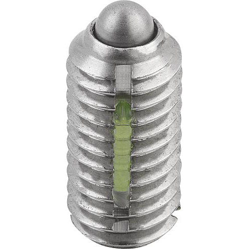 KIPP K0324.06 SPRING PLUNGER STANDARD SPRING FORCE, WITH THREAD LOCK D=M06 L=14, STAINLESS STEEL, COMP:PIN STAINLESS STEEL, PU=10 Fashion