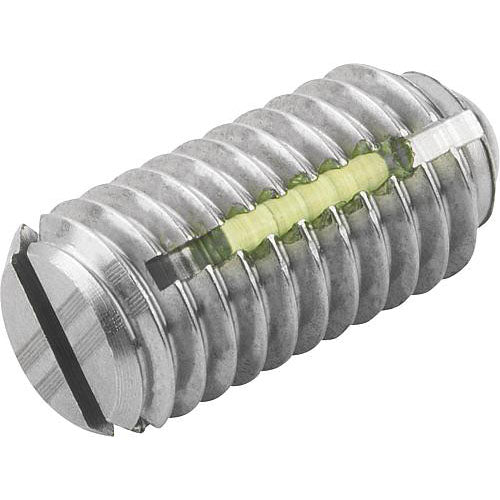 KIPP K0322.2A2 SPRING PLUNGER INTENSIFIED SPRING FORCE, WITH THREAD LOCK D=1/4-20 L=14, STAINLESS STEEL, COMP:BALL STAINLESS Supply