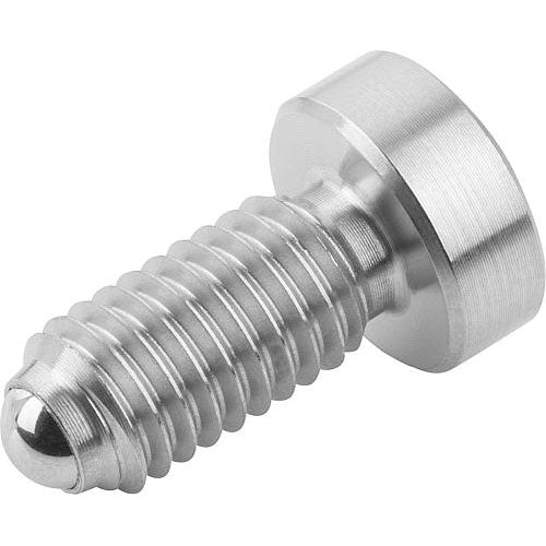 KIPP K0336.121 SPRING PLUNGER SPRING FORCE, WITH HEAD, D=M12 L=32, STAINLESS STEEL, COMP:BALL STAINLESS STEEL, PU=5 Supply