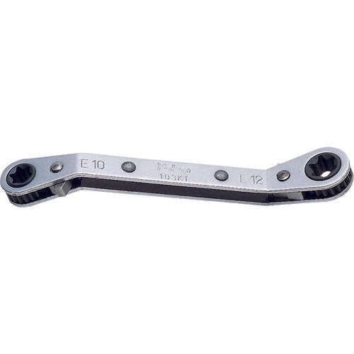 Ko-ken 103KT-E6xE8 Ratcheting Ring Wrench TORX E6xE8  Length 104mm Reversible Online Hot Sale