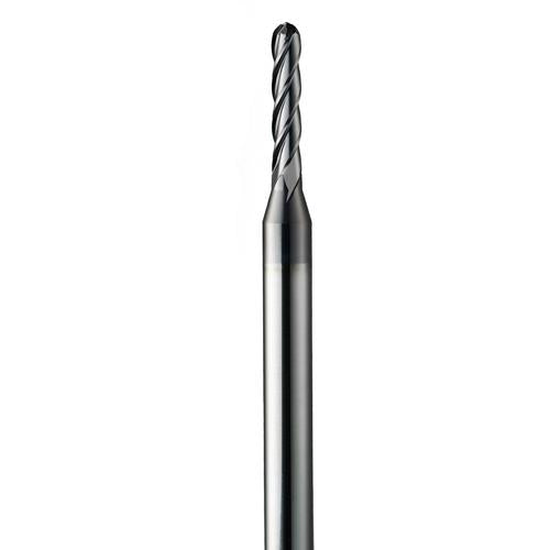KYOCERA SGS Precision Tools DD9002768 0.093" Dia. x 1/8" Shank x 0.744" DOC x 2-1/2" OAL, Carbide AlTiN, Spiral , 4 Flute, 30° Helix, Ballnose End Mill Online Sale