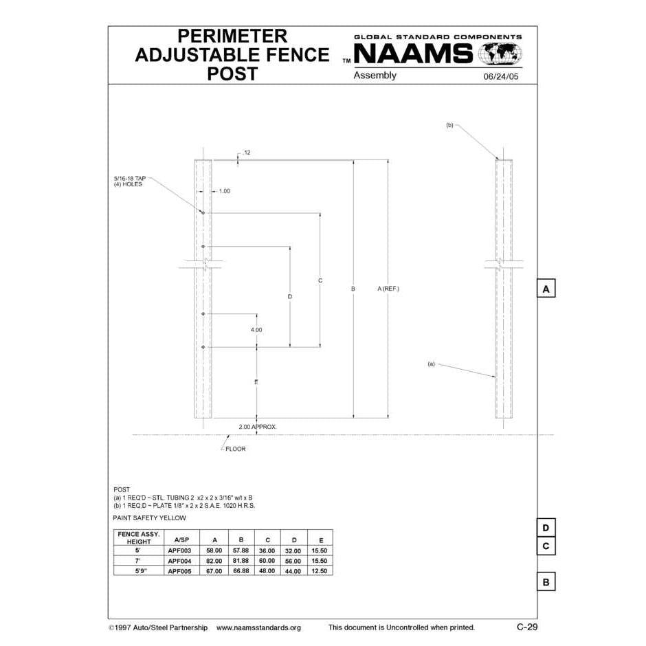 NAAMS Adjustable Fence Post APF004 Online