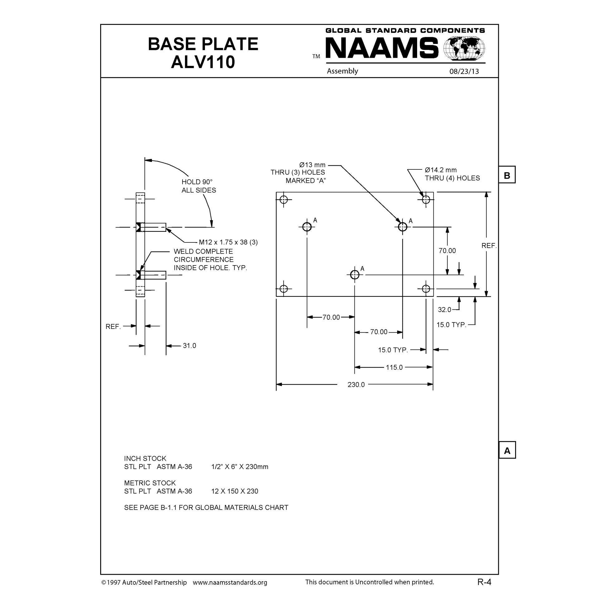 NAAMS Base Plate ALV110 Online now