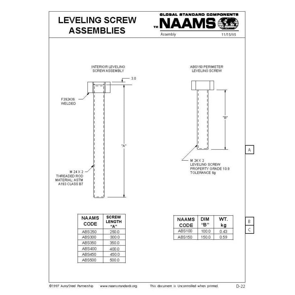 NAAMS Base Leveling Screw ABS100 Online