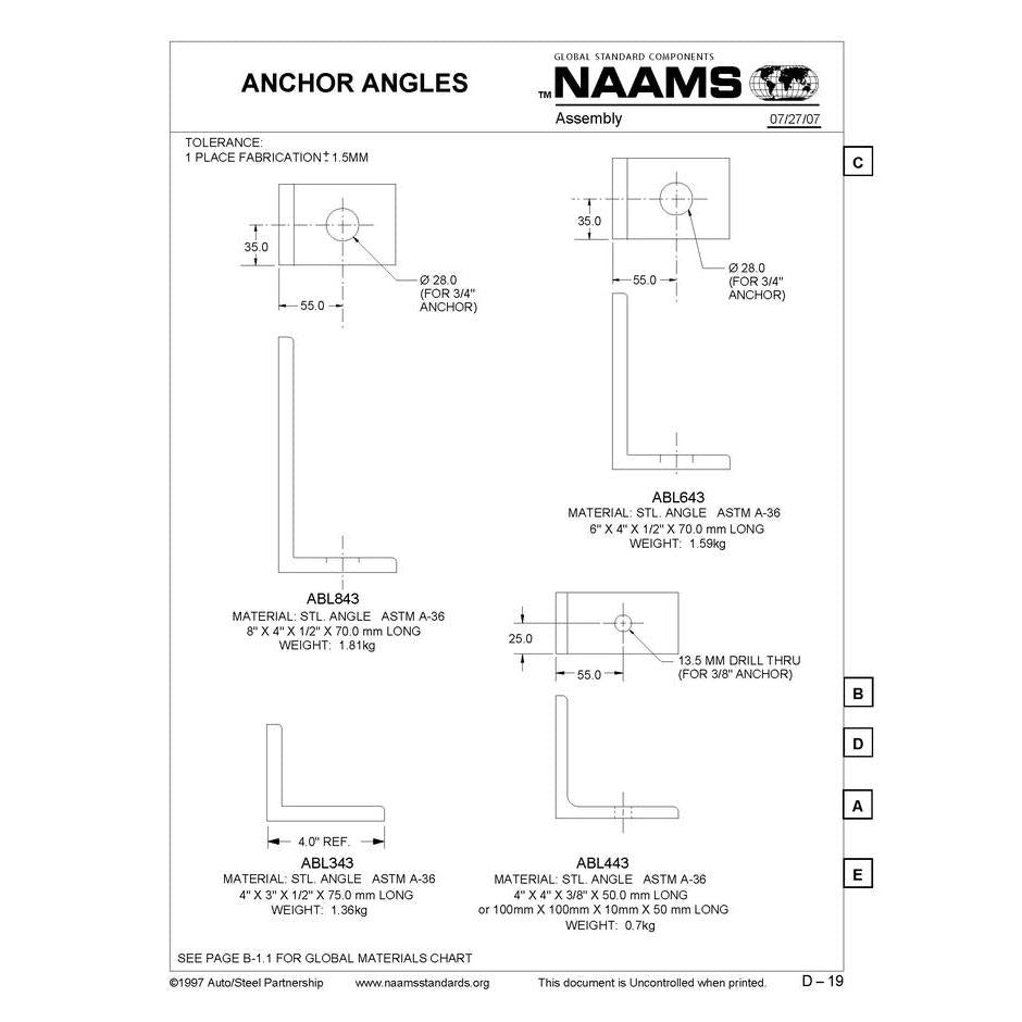 NAAMS Base Anchor Angle ABL443 on Sale