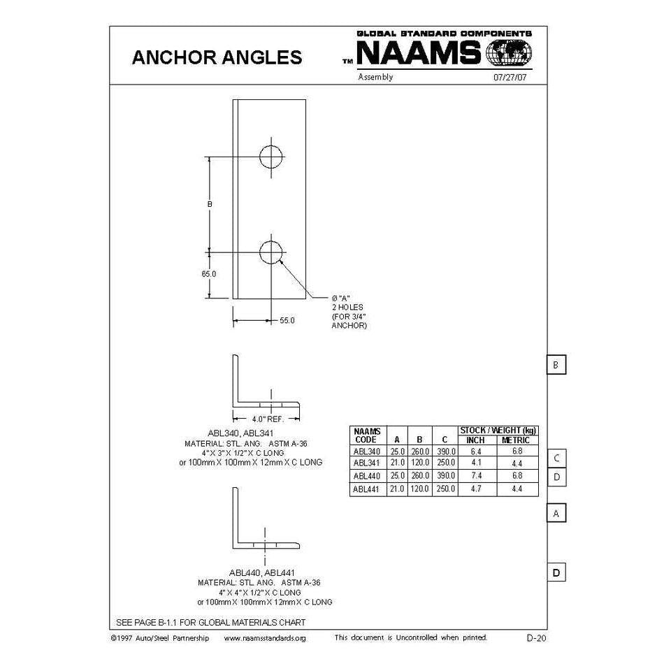 NAAMS Base Anchor Angle ABL340 on Sale