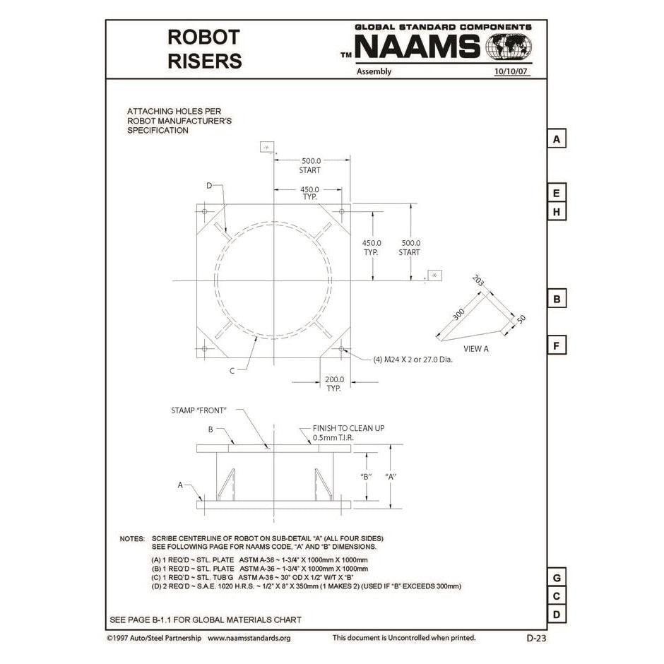 NAAMS Base Robot Riser ARR150 Supply