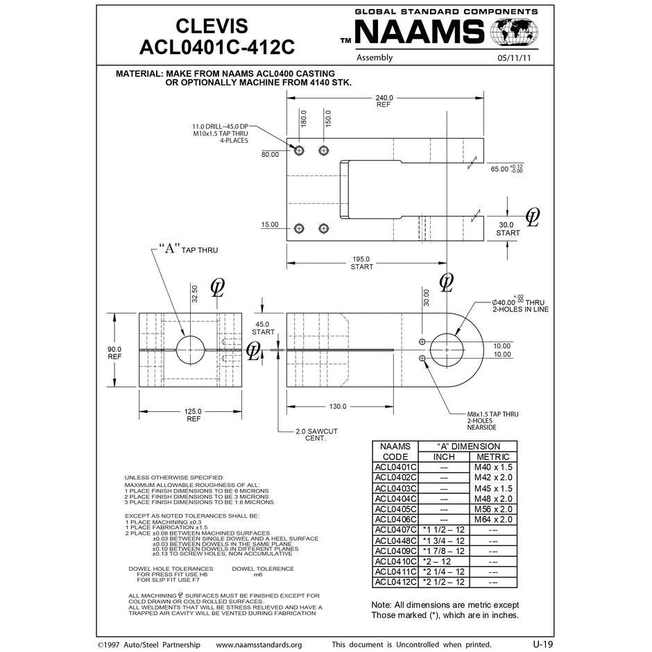 NAAMS Clevis ACL0403C Fashion