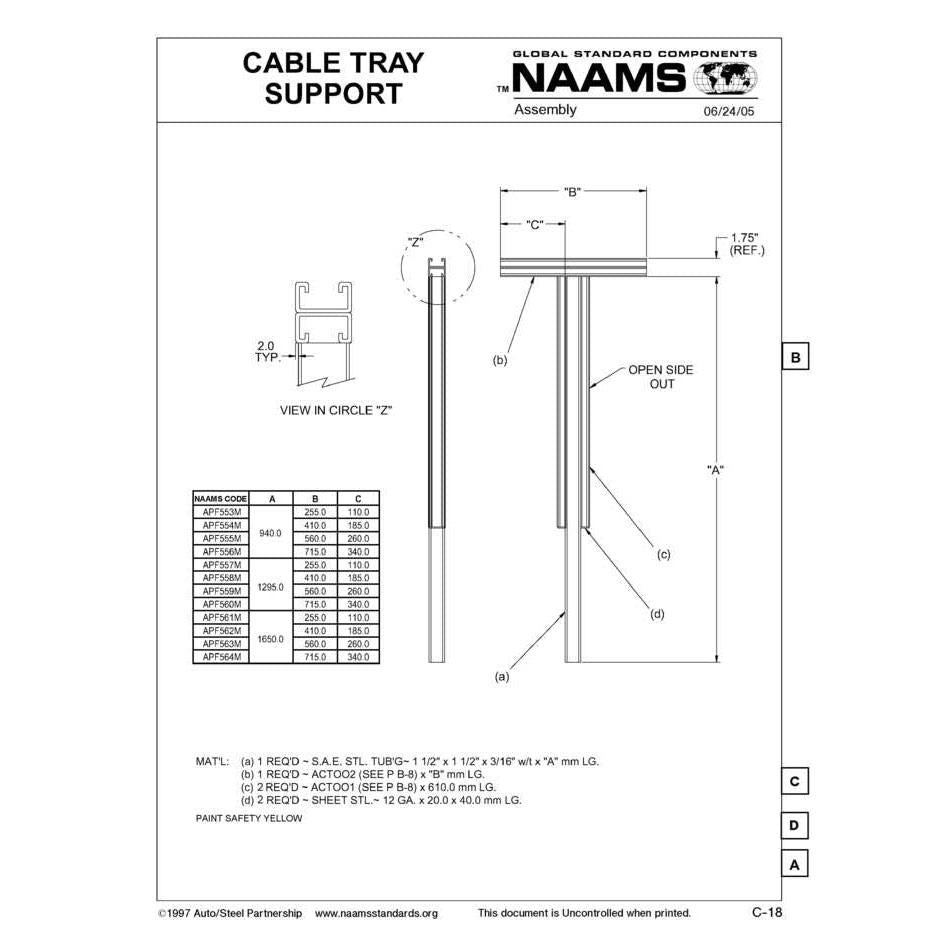 NAAMS Cable Tray APF557M Supply