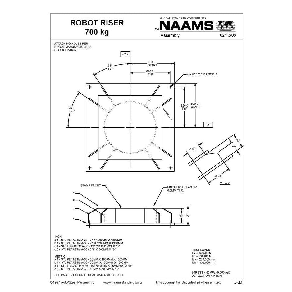 NAAMS Base Robot Riser ARR630 Supply