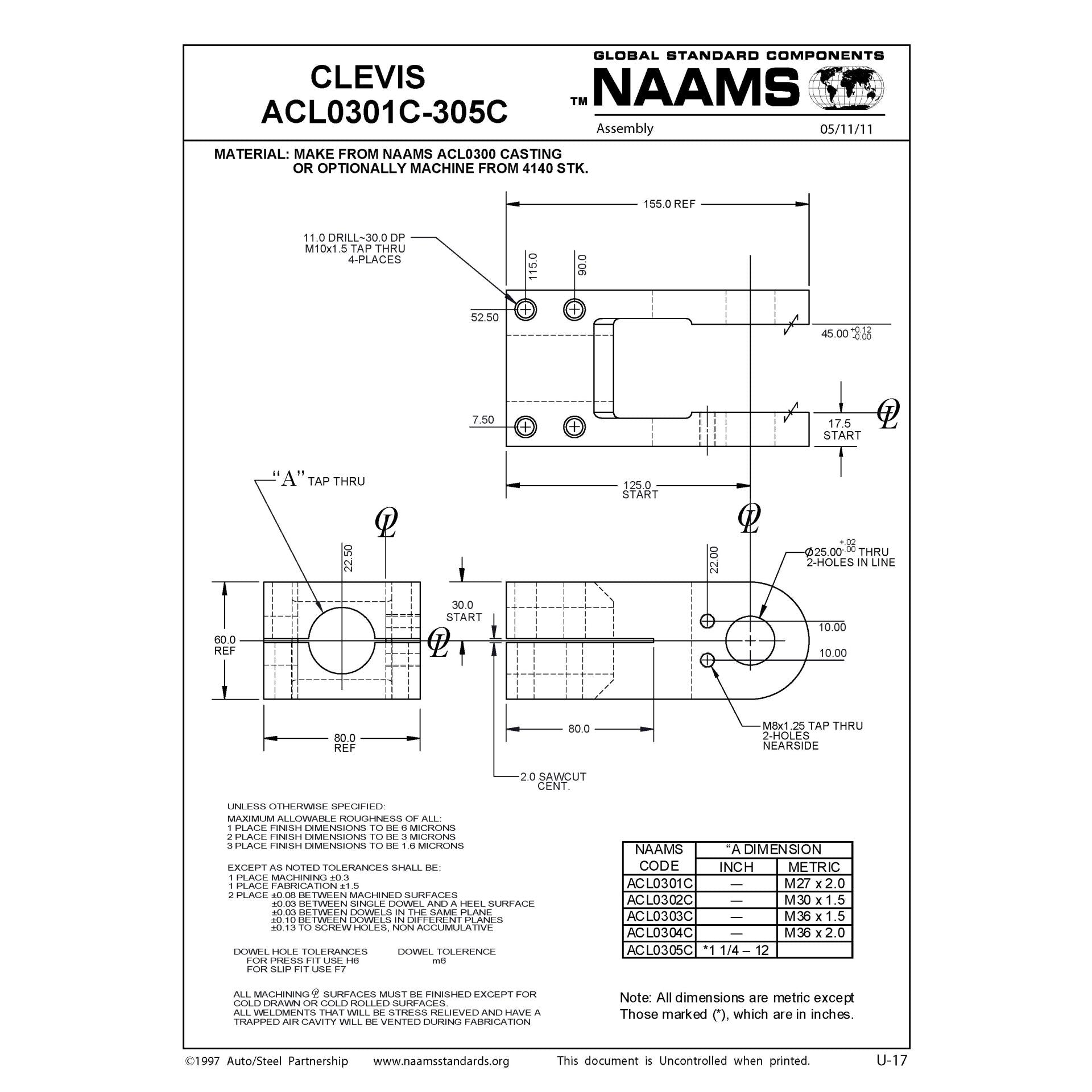NAAMS Clevis Assembly ACL0303A Online now