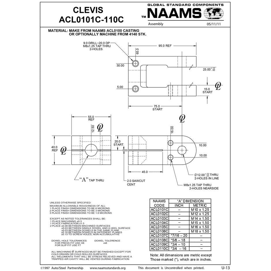 NAAMS Clevis ACL0104C Hot on Sale