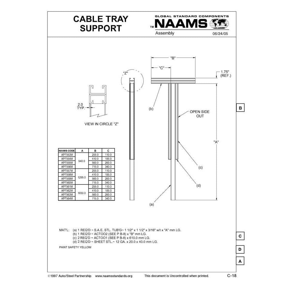 NAAMS Cable Tray APF561M Hot on Sale
