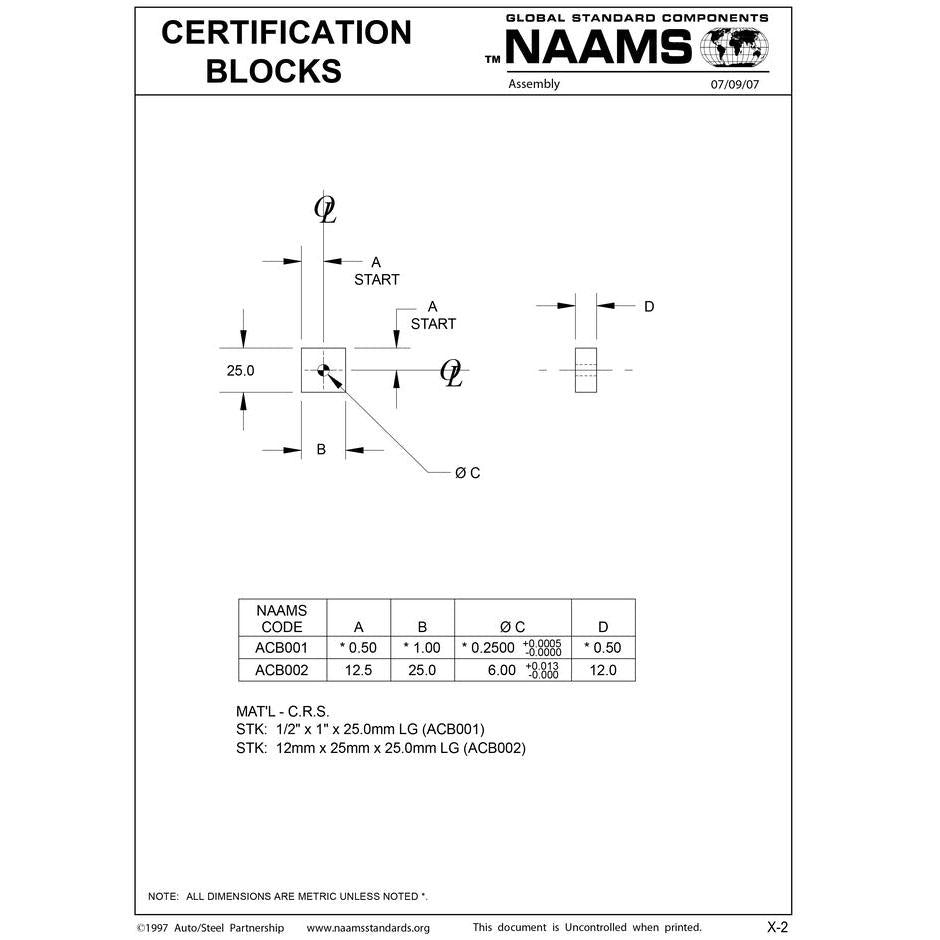 NAAMS Certification Block ACB001 Discount