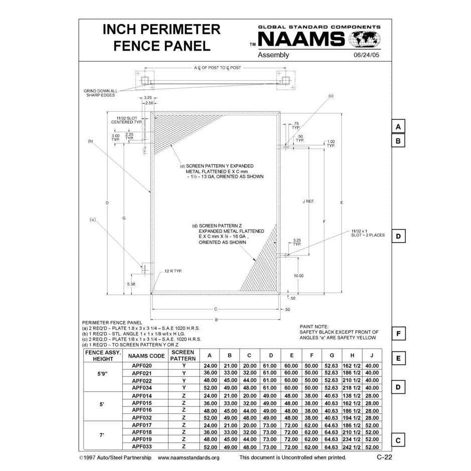 NAAMS Fence Panel APF022 on Sale