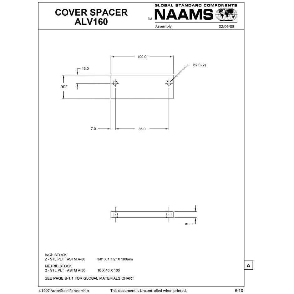 NAAMS Cover Spacer ALV160 Online