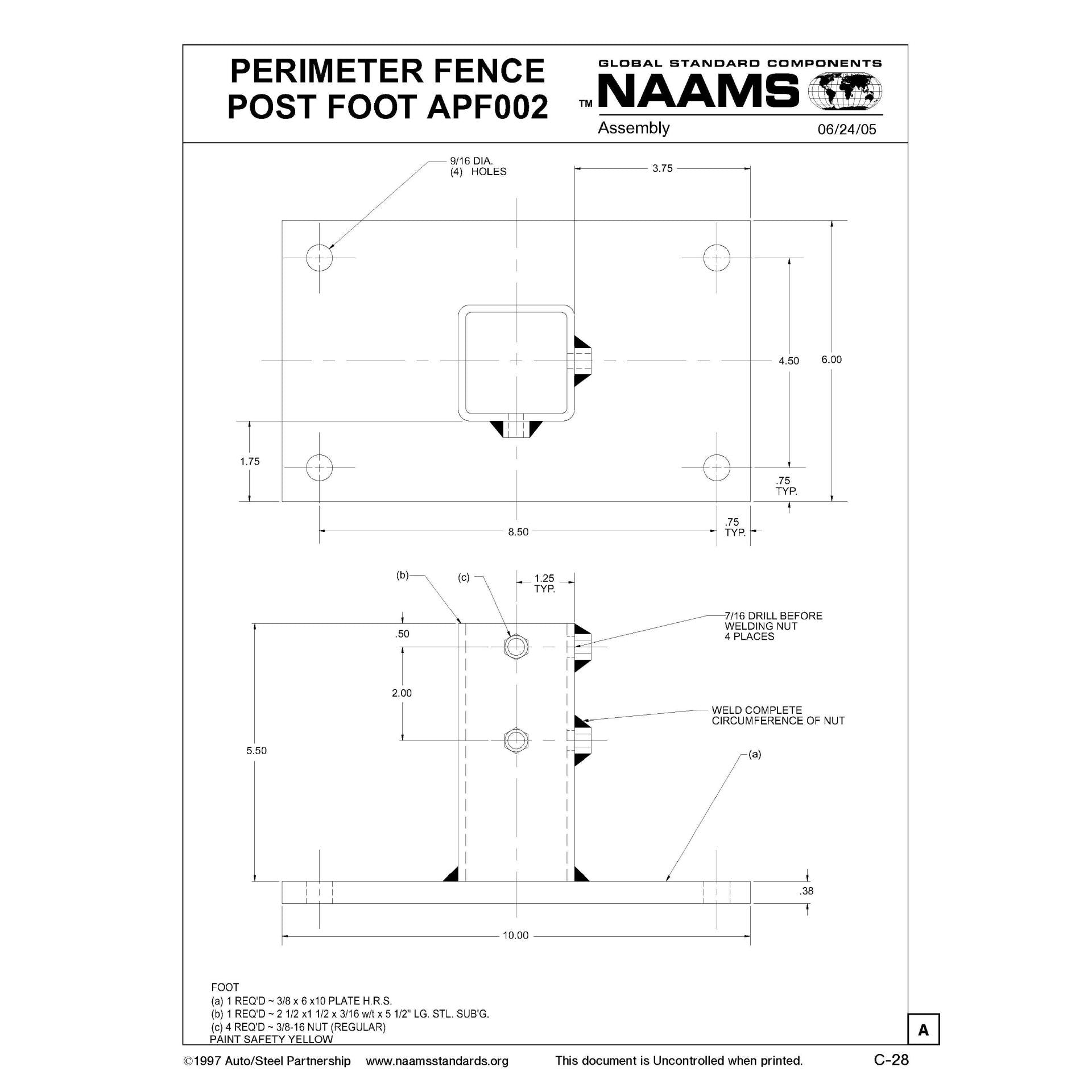 NAAMS Fence Post Foot APF002 Online