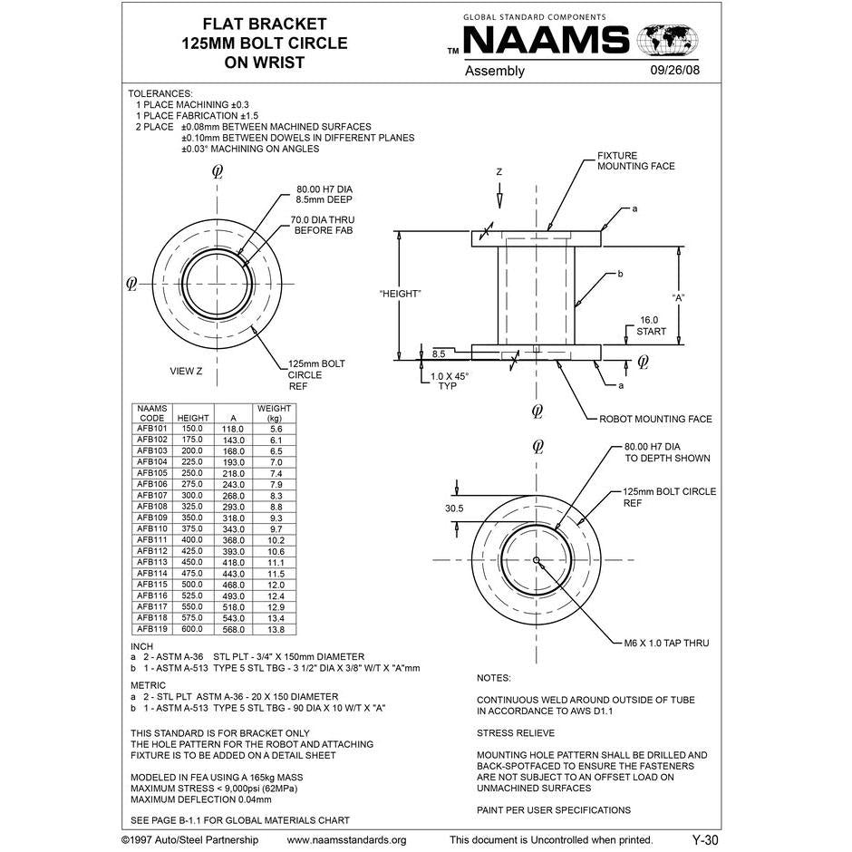NAAMS Flat Bracket AFB109 Online Sale