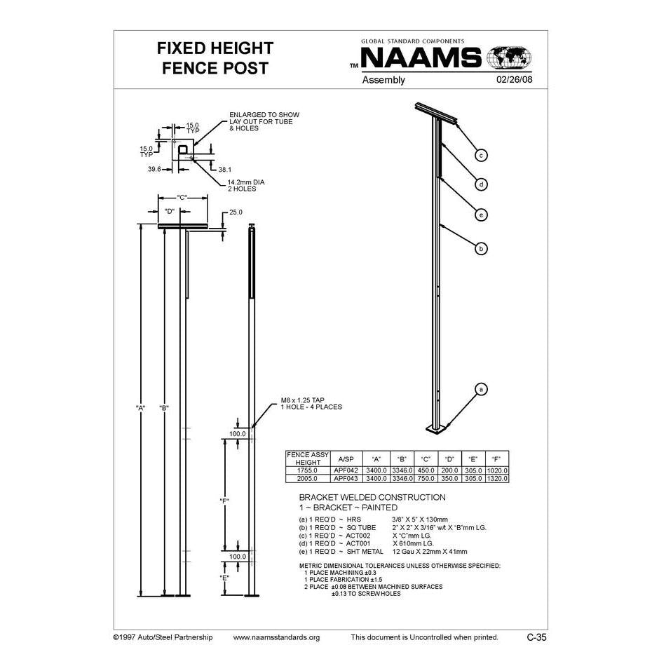 NAAMS Fence Post APF043 Fashion