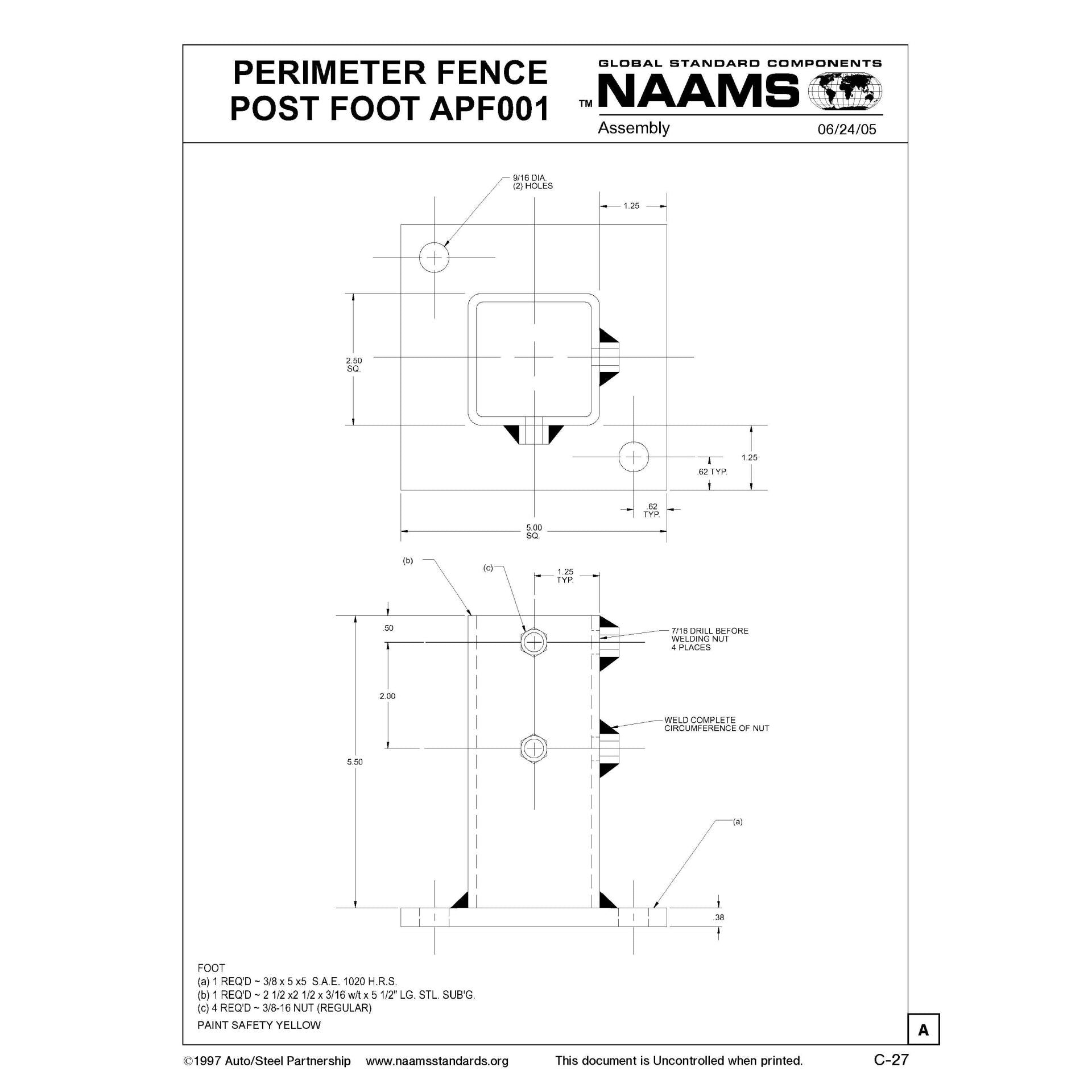 NAAMS Fence Post Foot APF001 Online Hot Sale