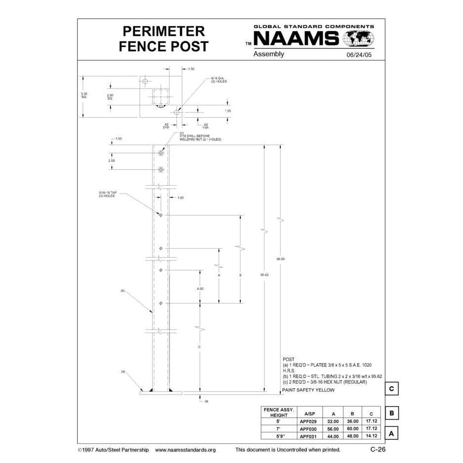 NAAMS Fence Post APF029 Sale
