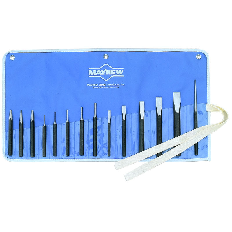 Mayhew KS5014RC 14 Pieces Punch & Chisel Set – Model 14RC; 1/8" to 3/16" Punches, 7/16" to 7/8" Chisels Fashion