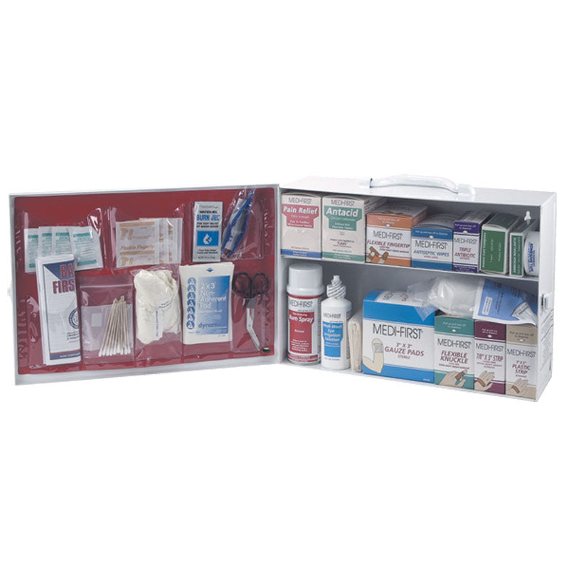 Medi First KB78756M1SD First Aid Kit – 2-Shelf Industrial Cabinet on Sale