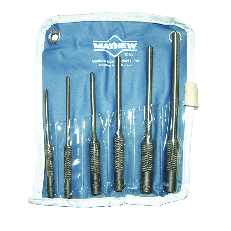 Mayhew KS50306RC 6 Pieces Roll Pin Punch Set-1/8" to 5/16" Diameter Fashion
