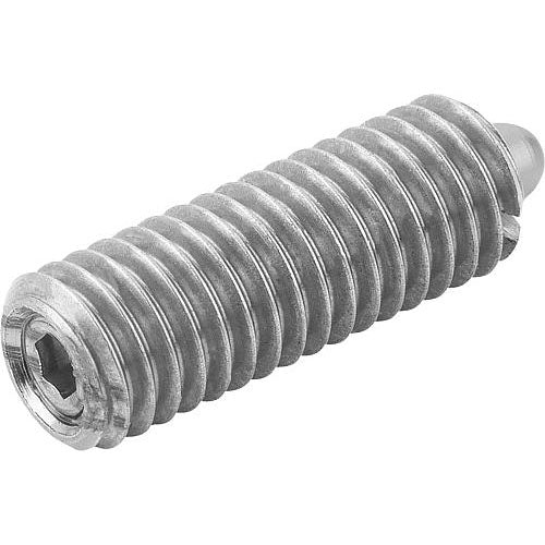 KIPP K0310.203 SPRING PLUNGER INTENSIFIED SPRING FORCE D=M03 L=7, STAINLESS STEEL, COMP:BALL STAINLESS STEEL, PU=10 Fashion