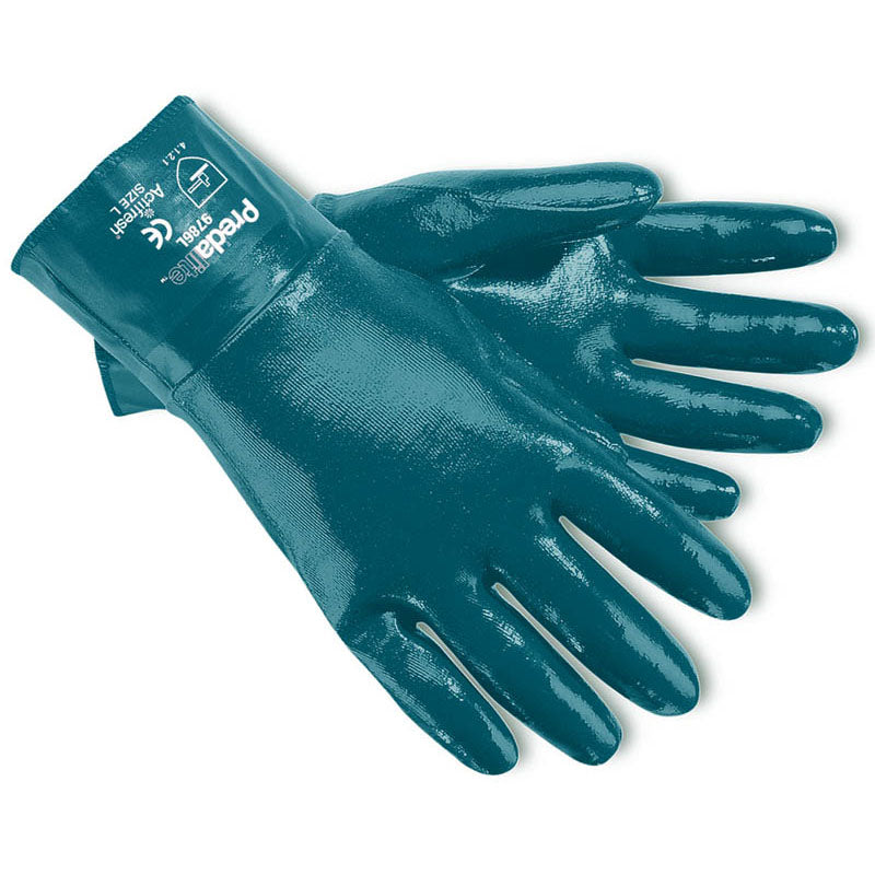 Memphis KB519786M Predalite Gloves – Light Fully Coated Nitrile – Interlock Liner – PVC Coated Safety Cuff – Size Medium Online Hot Sale