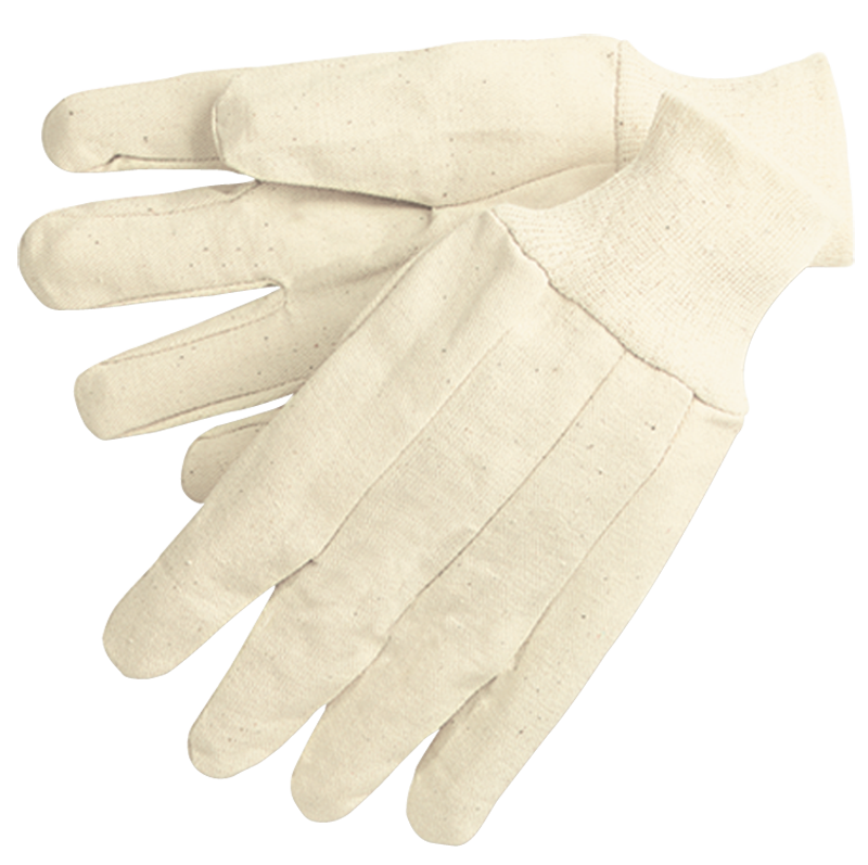 Memphis KB518100A 8 oz White Canvas Gloves – Clute Pattern – Regular Weight – Knit Wrist – Wing Thumb – Size Large Hot on Sale