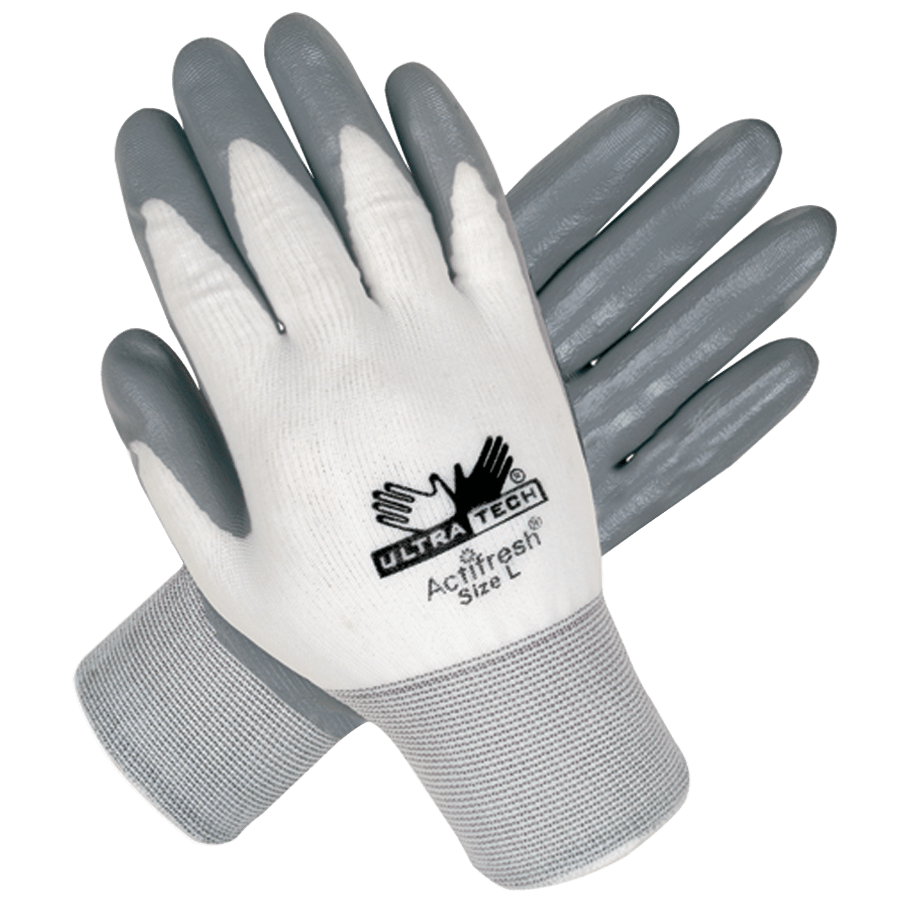 Memphis KB519683M UltraTech Gloves – 15 Gauge Nylon – Gray Nitrile Coated Palm and Fingers – Size Medium Online Hot Sale