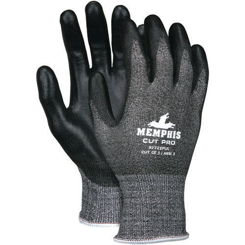 Memphis KB5192723PUM MCR Safety Cut Pro Glove – 13 Gauge HyperMax Shell – Black PU Coated Palm and Fingertips – Size Medium Discount