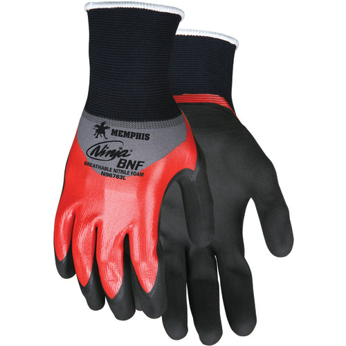 Memphis KB51N96783XL Ninja BNF Gloves with NFT Coating – 18 Gauge Nylon/Spandex – Coated Palm Fingertips and Over the Knuckle – Size X-Large Fashion
