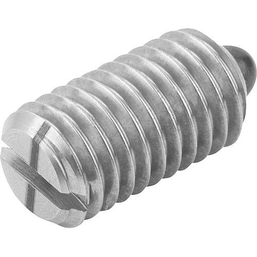 KIPP K0314.1AG SPRING PLUNGER LIGHT SPRING FORCE D=8-36 L=9, STAINLESS STEEL, COMP:PIN STAINLESS STEEL, PU=10 Online Sale