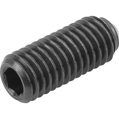 KIPP K0315.20 SPRING PLUNGER STANDARD SPRING FORCE D=M20 L=43, STEEL, COMP:BALL STEEL, PU=5 Hot on Sale
