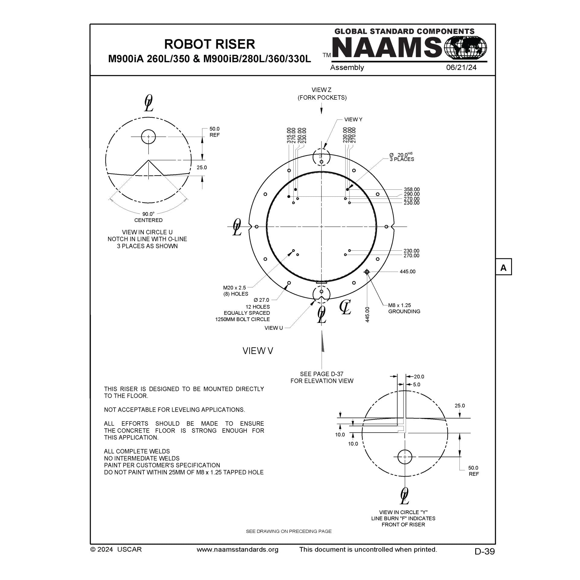 NAAMS Robot Riser ARR930 M900iA 260L/350 Fashion