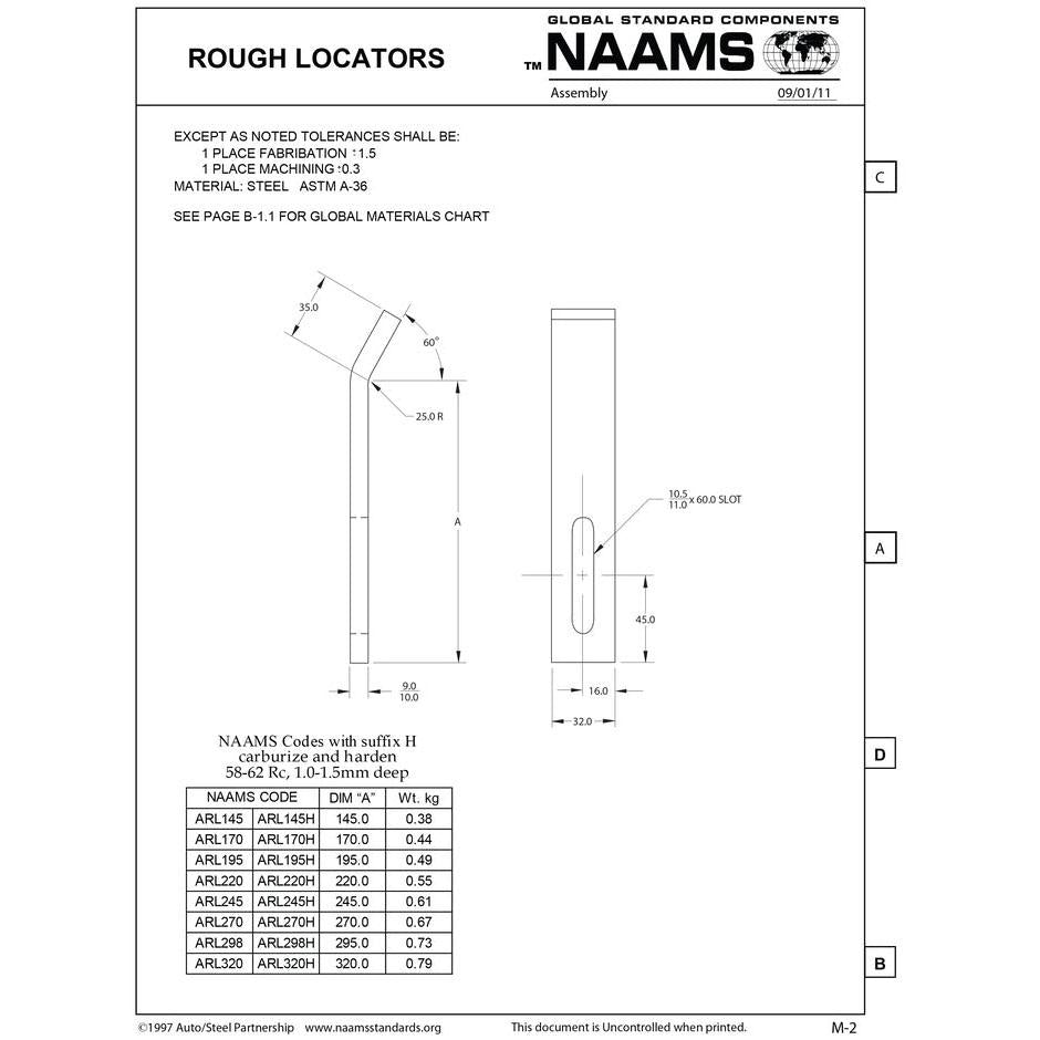 NAAMS Rough Locator ARL170H I-Shape Hardened Sale