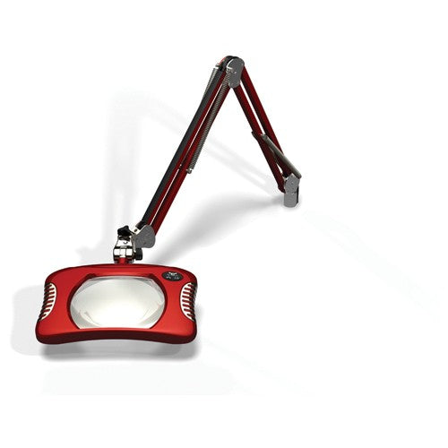O.C. White KC53824004BR Green-LiteÆ 7″×5-1/4″Blazing Red Rectangular LED Magnifier; 43″ Reach; Table Edge Clamp Online Hot Sale